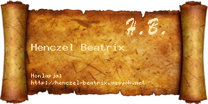 Henczel Beatrix névjegykártya